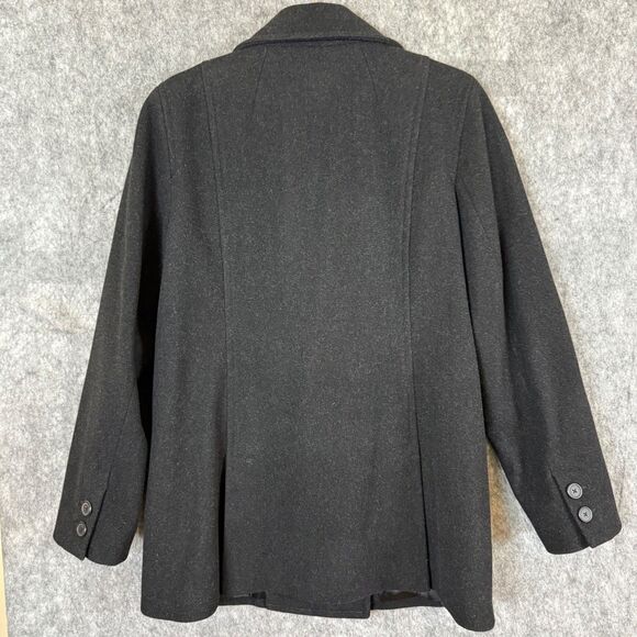 J Crew Womens L Double Breasted Wool Blend Pea Coat Gray Preppy Capsule Career - Picture 3 of 10